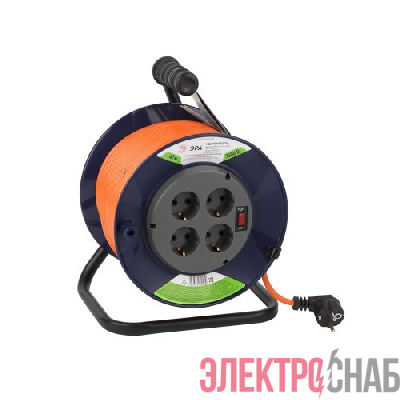 Удлинитель на пластик. катушке 4х40м с заземл. 16А IP20 RPx-4es-3х1.5-40m ПВС 3х1.5 Эра Б0046836
