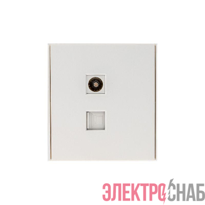 Розетка компьютерная + телевизионная СП STRONG MIELE RJ45 кат6 + TV жемчуж. Kranz KR-78-0722-4