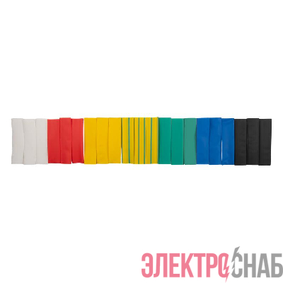 Трубка термоусадочная PTT 16/8-10-21 SET7 (ТУТнг 16/8) набор 7 цветов по 3шт 10см (уп.21шт) JazzWay 5075900