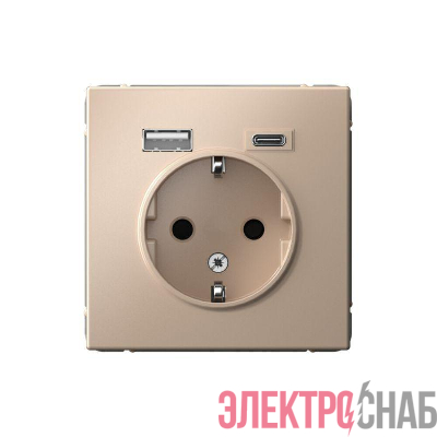 Розетка ArtGallery 16А с 2-мя заряд. устройствами USB A+C 5В/2.4А/3А 2х5В/1.5А механизм песочн. SE GAL001232