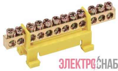 Шина PE "земля" на DIN-изол. "Стойка" ШНИ 6х9-12-С-Ж IEK YNN10-69-12P-K05