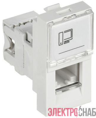 Розетка компьютерная 1-м 1мод. RJ45 кат.5E UTP механизм PRIMER IEK CKK-40D-RI1-K01