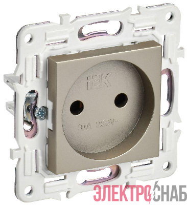 Розетка SKANDY 10А без заземл. без защ. шторок SK-R02Sh шампань IEK SK-R10-10-K37
