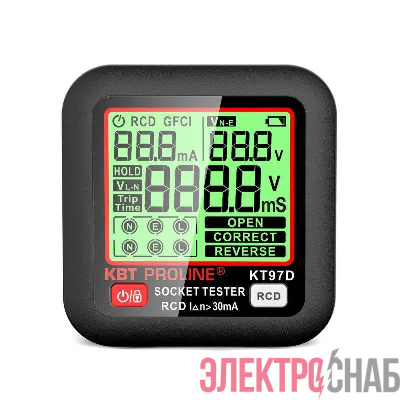 Тестер розеток и УЗО КТ 97D PROLINE КВТ 91921