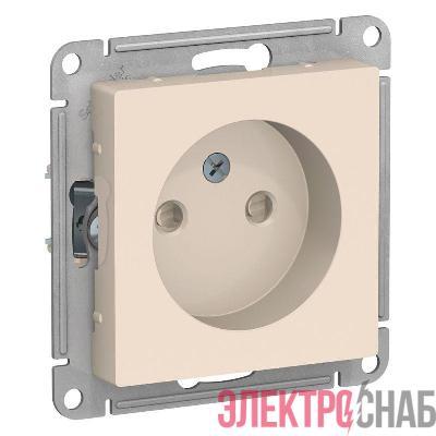 Розетка 1-м СП AtlasDesign 16А IP20 без заземл. защ. шторки механизм беж. SE ATN000249