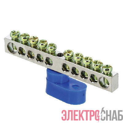 Шина нулевая N 6х9 10 отверст. цинк син. угловой изолятор PROxima EKF sn1-63-10-1