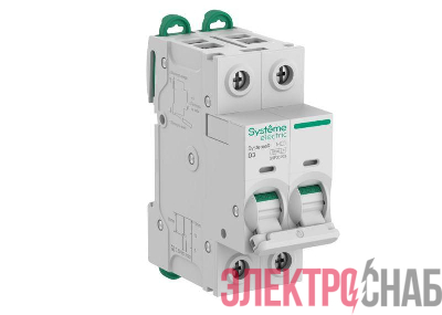 Выключатель автоматический 2п D 3А 10кА Systeme9 400В SE S9F33203