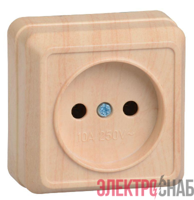 Розетка 1-м ОП Октава 10А IP20 без заземл. сосна GENERICA ERO10-K03-10-DC