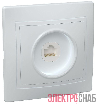 Розетка компьютерная 1-м СП Кварта РК10-КБ IP20 бел. GENERICA EKK10-K01-DM