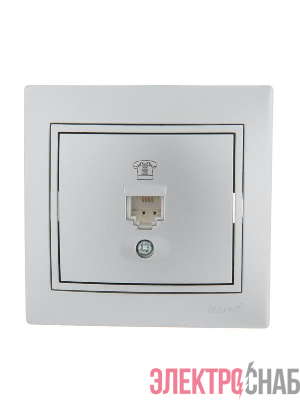 Розетка телефонная 1-м СП Mira RJ11 сер. метал. LEZARD 701-1010-137