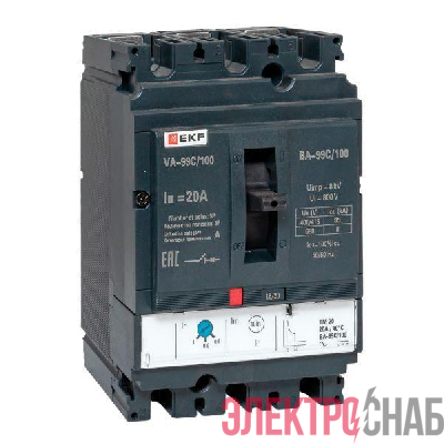 Выключатель автоматический 3п 100/20А 36кА ВА-99C Compact NS PROxima EKF mccb99C-100-20