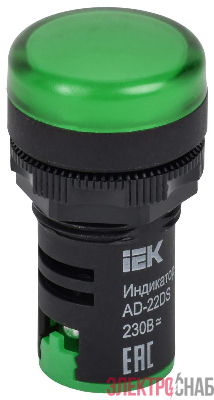 Лампа светосигнальная AD22DS d22мм 230В AC/DC зел. KARAT IEK BLS10-ADDS-230-K06
