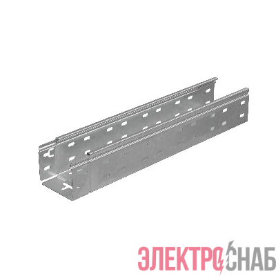 Лоток листовой перфорированный 100х80 L3000 сталь 0.7мм "БЫСТРЫЙ МОНТАЖ ПЛЮС" LPplus80-100-0.7-3000 оцинк. КМ PL0234