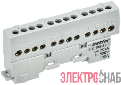 Шина L "фаза" изол. на универс. держ. 6х9-12-Ср TEKFOR IEK TF-NN10-12-KL-K03