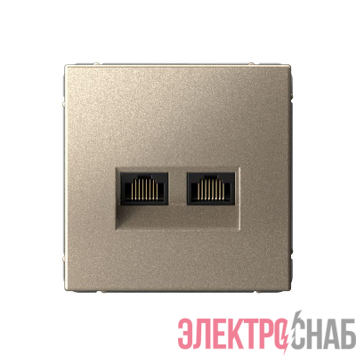 Розетка двойная компьютерная ArtGallery RJ45+RJ45 кат. 6A механизм шампань SE GAL000588
