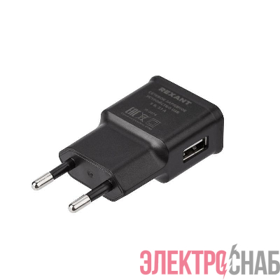 Устройство зарядное сетевое USB 5В 2.1A черн. Rexant 16-0274