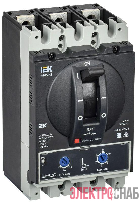 Выключатель автоматический в литом корпусе 3п A 50кА 100А расцепитель термомагнитный регулируемый ARMAT IEK AR-MCCB-3A-050-0100A-ATUC