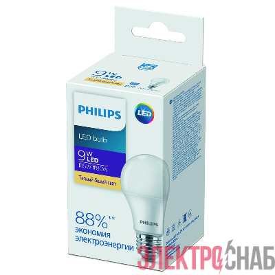 Лампа светодиодная Ecohome LED Bulb 9W E27 3000К 1PF Philips 929002299267