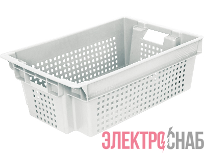 Ящик 600х400х200 1,5кг. мороз. дно сплошное, стенки перфорированные  натуральный 102-1 102-1