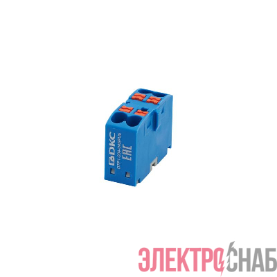 Блок распределительный зажим push-in 4 точки подключения 25кв.мм син. DKC DTP1-004-04SPUB