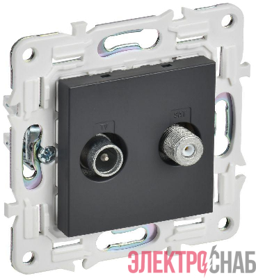 Розетка двойная TV+SAT SKANDY SK-A13T титан IEK SK-AF20-O-K48