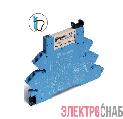 Реле модульное интерфейсное 1 перек. контакт 6А 250В 240В AC/DC FINDER 386102400060