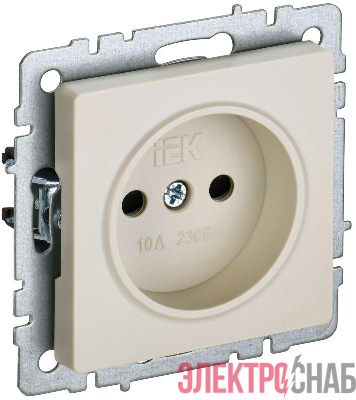 Розетка СП BRITE РСш10-2-БрКр 10А без заземл. защ. шторки механизм беж. IEK BR-R13-10-K10