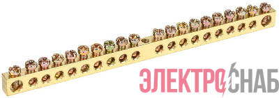 Шина PEN "земля-ноль" 6х9мм 20/1 (20групп/крепеж по центру) IEK YNN10-20-100