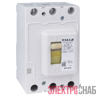 Выключатель автоматический 3п 125А 1250Im 15кА ВА57Ф35-340010 УХЛ3 400В AC КЭАЗ 109296