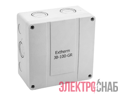 Коробка распределительная 140х140х76мм IP66 в комплекте с клеммным рядом 10х10кв.мм 76А сер. Extherm JB-100-GR
