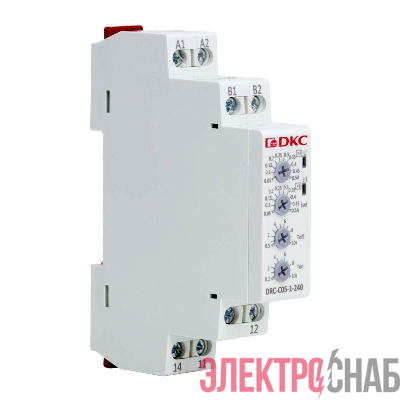 Реле контроля тока тип DRC 0.05-0.5А конфигурация контакта 1CO 24-240 AC/DC DKC DRC-C05-1-240