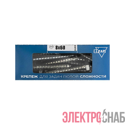 Болт сантехнический 8х60 DIN 571 оцинк. (уп.25шт) Tech-Krep/Zitar 126555