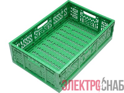 Ящик 600х400х170 перфорированный, складной  зелёный 6417 А 6417 А