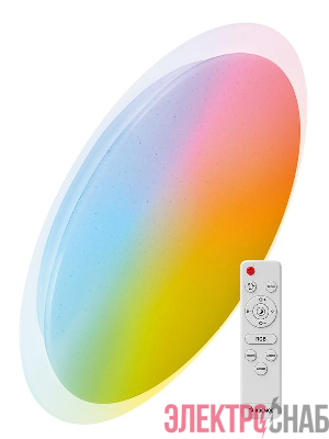 Светильник светодиодный PREMIUM GALAXY-RGB 75Вт 230В 3000-6500К 6000лм IP40 555х83мм настенно-потолочный управляемый с пультом ДУ с RGB подсветкой КОСМОС KSGalaRGB75W