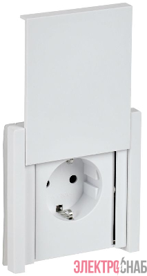 Розетка СП FORTE&PIANO 16А IP44 FP221 с заземл. защ. шторки с крышкой винт. крепл. бел. IEK FP-R16-16-44-K01