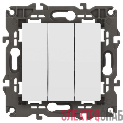 Выключатель 3-кл. Elegance 14-1107-01М 250В 10АХ матов. бел. Эра Б0065796