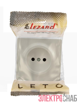 Розетка 1-м ОП LETO без заземл. ПБТ крем LEZARD 752-0300-121B