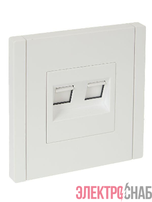 Розетка 2-м RJ11+RJ45 кат.5E FORTE&PIANO FP235 бел. IEK FP-KT20-O-1-K01