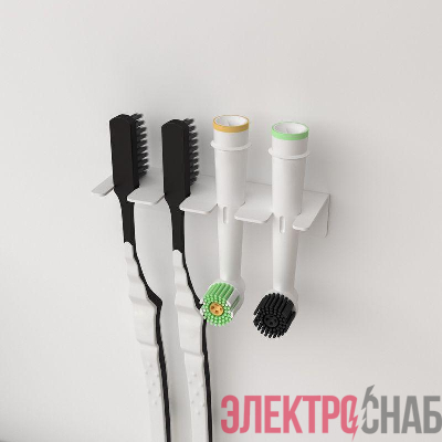 Держатель для хранения зубных щеток и насадок монтаж без сверления бел. Rexant 38-0696