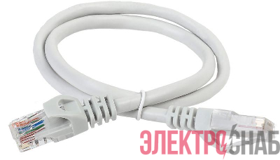 Патч-корд кат.5E UTP LSZH 0.5м сер. ITK PC01-C5EUL-05M