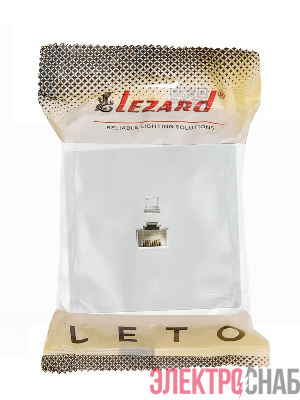 Розетка компьютерная 1-м ОП RJ45 LETO бел. LEZARD 752-0200-139
