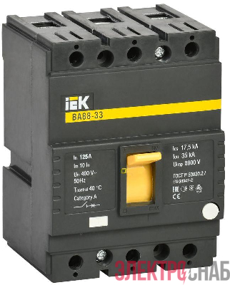 Выключатель автоматический 3п 125А 35кА ВА 88-33 IEK SVA20-3-0125