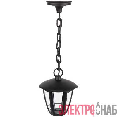 Светильник светодиодный садово-парковый ДСУ 07-8-002 Марсель 1 8Вт 3000К IP44 6 гранный подвесной черн. Эра Б0064271