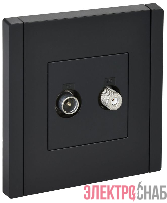 Розетка 2-м TV+SAT FORTE&PIANO FP138 черн. IEK FP-AF20-O-K02