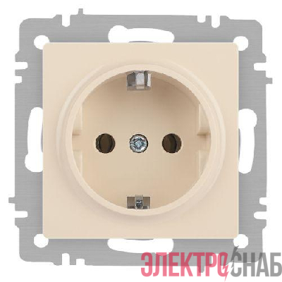 Розетка 1-м СП Accent 6-202-02 16А IP20 250В 2P+E Schuko сл. кость Intro Б0063683