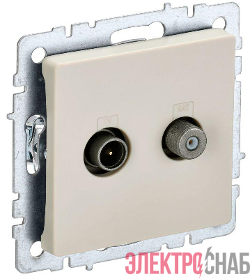 Розетка телевизионная TV/SAT 2-м BRITE РТВ/РСп12-БрКр механизм беж. IEK BR-AF20-O-K10