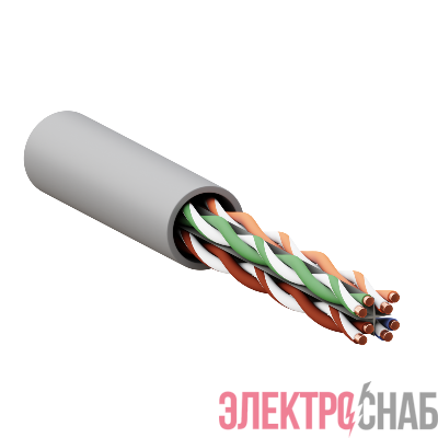 Кабель витая пара U/UTP кат.6 4 пары 23 AWG solid LSZH нг(А)-HF сер. (уп.305м) TERACOM PRO EKF TRP-6UTP-04LSH-GY-IN3