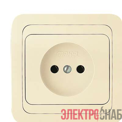 Розетка 1-м СП Mimoza 16А IP20 без заземл. крем./крем. Makel 25022