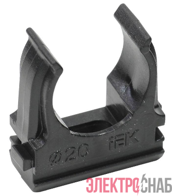 Держатель для труб (клипса) CF20 с защелкой черн. ELASTA IEK CTA10D-CF20-K02-100