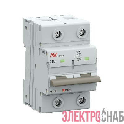 Выключатель автоматический 2п C 80А 10кА AV-125 AVERES EKF mcb125-2-80C-av